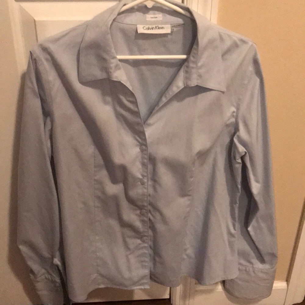 Non-iron women’s button down dress shirt.